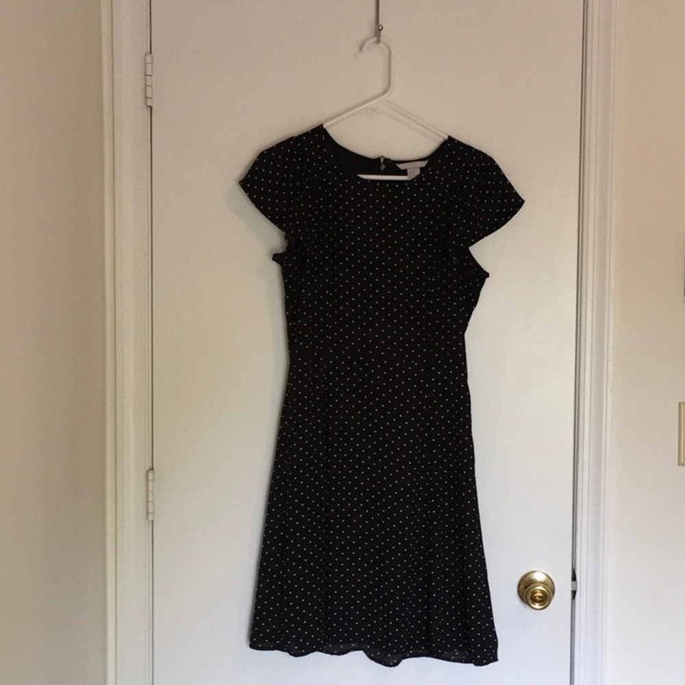 Black and white polka dot dress